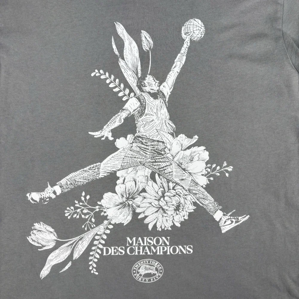 Jordan Dri-FIT Maison Des Champions Graphic T-Shirt Gray Men's Medium